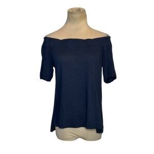 Splendid blue short sleeves off shoulders top size small